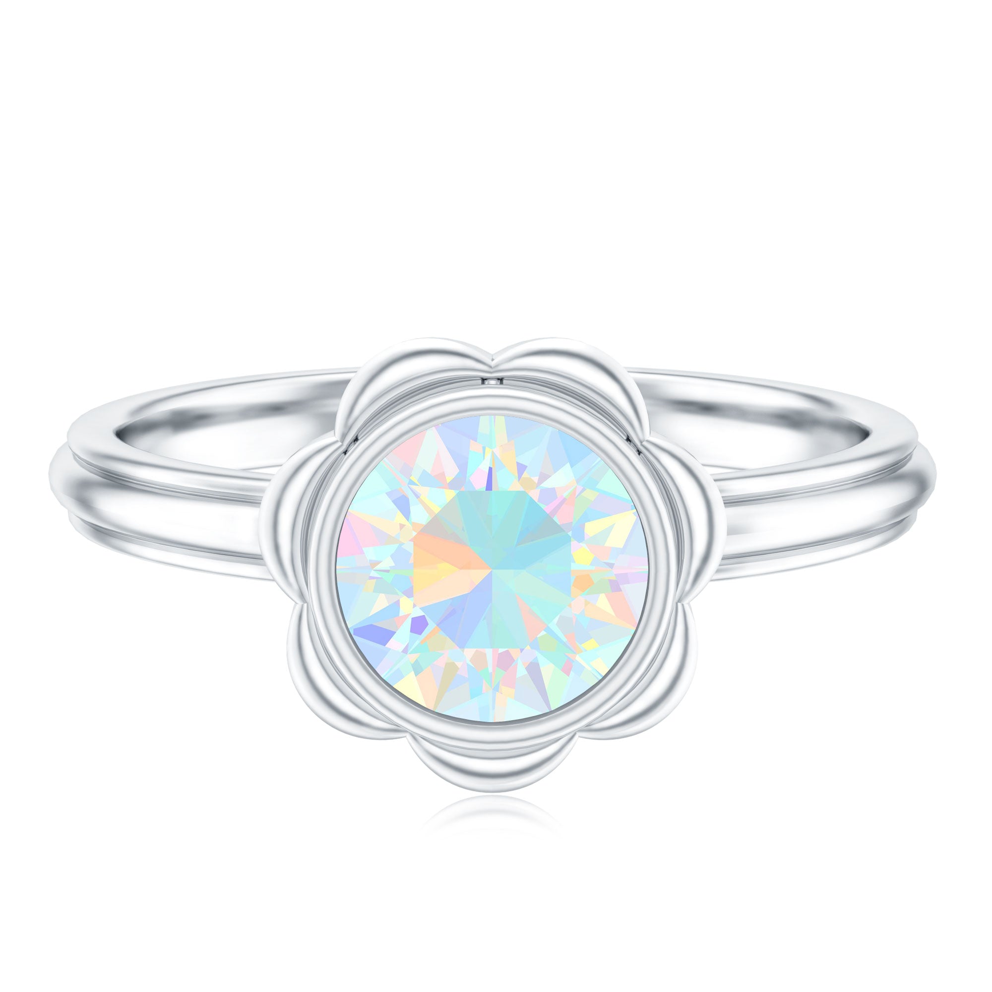 1.5 Carat Ethiopian Opal Engagement Ring for Women