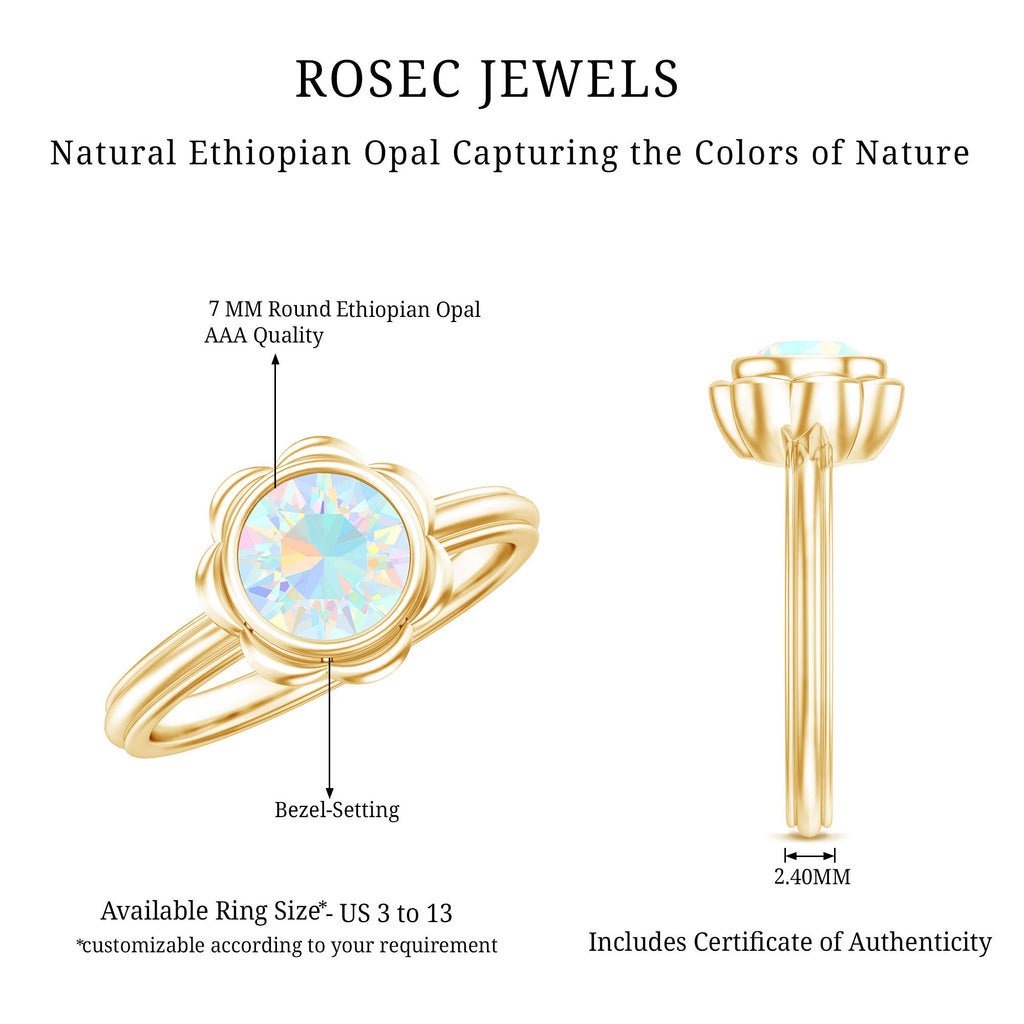 1.5 Carat Ethiopian Opal Engagement Ring for Women