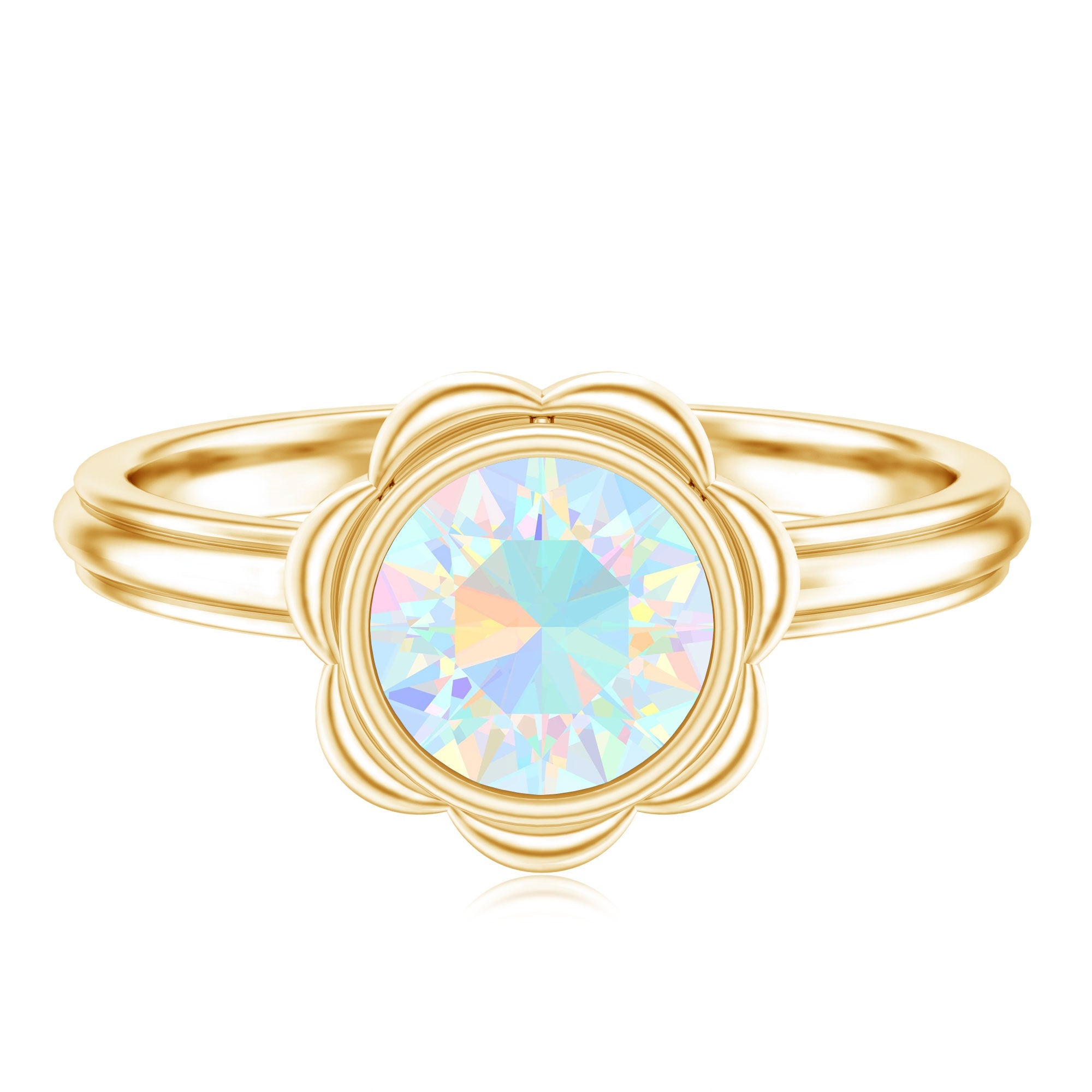 1.5 Carat Ethiopian Opal Engagement Ring for Women